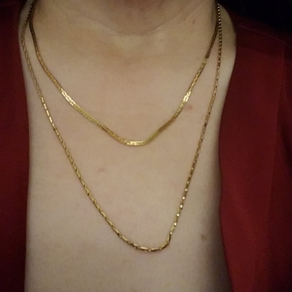 2 Beautiful Monet gold necklaces 20" & 24"